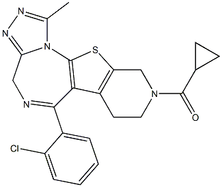 1-Methyl-6-(2-chlorophenyl)-9-[cyclopropylcarbonyl]-7,8,9,10-tetrahydro-4H-pyrido[4',3':4,5]thieno[3,2-f][1,2,4]triazolo[4,3-a][1,4]diazepine 结构式