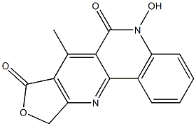 5-Hydroxy-7-methyl-5,11-diaza-9-oxa-9H-cyclopenta[b]phenanthrene-6,8(5H,10H)-dione 结构式