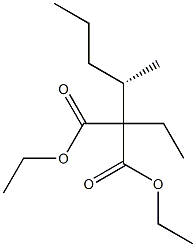 (-)-2-Ethyl-2-[(S)-1-methylbutyl]malonic acid diethyl ester 结构式