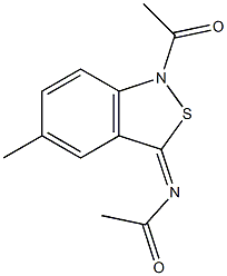 5-Methyl-1-acetyl-3(1H)-acetylimino-2,1-benzisothiazole 结构式