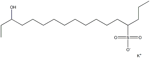 15-Hydroxyheptadecane-4-sulfonic acid potassium salt 结构式