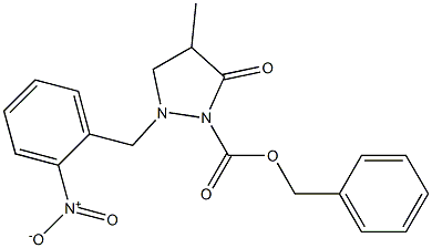 4-Methyl-2-(2-nitrobenzyl)-5-oxopyrazolidine-1-carboxylic acid benzyl ester 结构式