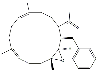 (1R,2R,3R,6E,10E,14S)-1-Benzyl-2,3-epoxy-14-(1-methylethenyl)-3,7,11-trimethylcyclotetradeca-6,10-diene 结构式