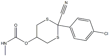 N-Methylcarbamic acid [2-cyano-2-(4-chlorophenyl)-1,3-dithian-5-yl] ester 结构式