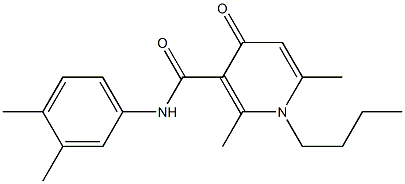 N-(3,4-Dimethylphenyl)-1-butyl-2,6-dimethyl-4-oxo-1,4-dihydro-3-pyridinecarboxamide 结构式