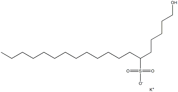 1-Hydroxynonadecane-6-sulfonic acid potassium salt 结构式