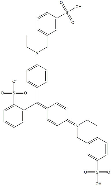 N-Ethyl-N-[4-[[4-[ethyl[(3-sulfophenyl)methyl]amino]phenyl](2-sulfonatophenyl)methylene]-2,5-cyclohexadien-1-ylidene]-3-sulfobenzenemethanaminium 结构式