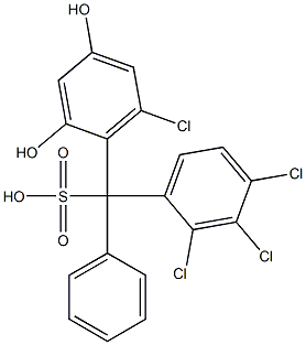 (6-Chloro-2,4-dihydroxyphenyl)(2,3,4-trichlorophenyl)phenylmethanesulfonic acid 结构式