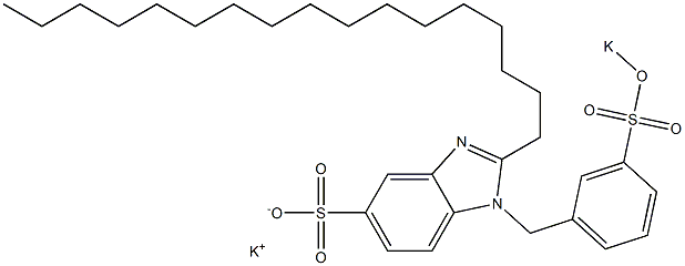 1-[3-(Potassiooxysulfonyl)benzyl]-2-heptadecyl-1H-benzimidazole-5-sulfonic acid potassium salt 结构式