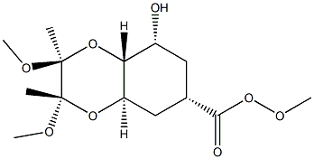 (2S,3S,4aR,6S,8R,8aR)-6,8-Dihydroxy-2,3-dimethoxy-2,3-dimethyl- octahydro-benzo[1,4]dioxine-6-carboxylic acid methyl ester 结构式