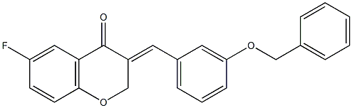 3-[1-(3-Benzyloxy-phenyl)-meth-(E)-ylidene]-6-fluoro-chroman-4-one 结构式