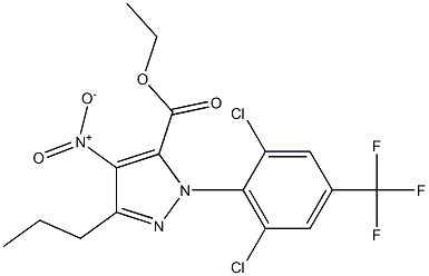 1-[2,6-DICHLORO-4-(TRIFLUOROMETHYL)PHENYL]-4-NITRO-3-PROPYL-1H-PYRAZOLE-5-CARBOXYLIC ACID ETHYL ESTER 结构式