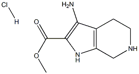 methyl 3-amino-4,5,6,7-tetrahydro-1H-pyrrolo[2,3-c]pyridine-2-carboxylate hydrochloride 结构式