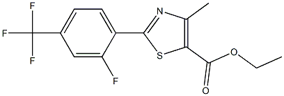 Ethyl 2-[2-fluoro-4-(trifluoromethyl)phenyl]-4-methyl-1,3-thiazole-5-carboxylate 结构式