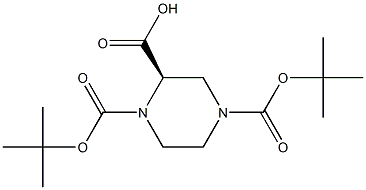R-1,4-二BOC-2-哌嗪羧酸 结构式