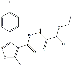 ethyl 2-(2-(3-(4-fluorophenyl)-5-methylisoxazole-4-carbonyl)hydrazinyl)-2-oxoacetate 结构式