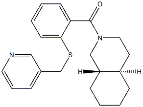 ((4aR,8aS)-Octahydroisoquinoline-2(1H)-yl)(2-(pyridin-3-ylmethylthio)phenyl)methanone 结构式