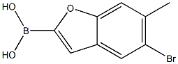 5-bromo-6-methylbenzofuran-2-ylboronic acid 结构式