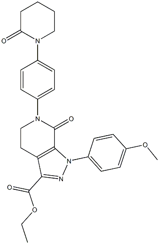 ethyl 1-(4-methoxyphenyl)-7-oxo-6-(4-(2-oxopiperidin-1-yl)phenyl)-4,5,6,7-tetrahydro-1H-pyrazolo[3,4-c]pyridine-3-carboxylate 结构式