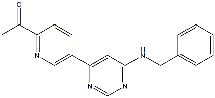 1-(5-(6-(benzylamino)pyrimidin-4-yl)pyridin-2-yl)ethanone 结构式