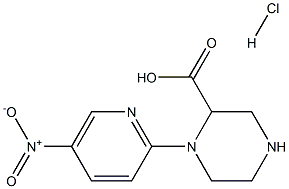 1-(5-Nitro-pyridin-2-yl)-piperazine-2-carboxylic acid hydrochloride 结构式