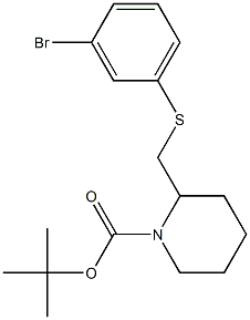 2-(3-Bromo-phenylsulfanylmethyl)-piperidine-1-carboxylic acid tert-butyl ester 结构式