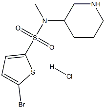 5-Bromo-thiophene-2-sulfonic acid methyl-piperidin-3-yl-amide hydrochloride 结构式