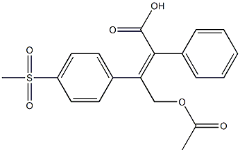 4-acetoxy-3-(4-(methylsulfonyl)phenyl)-2-phenylbut-2-enoic acid 结构式