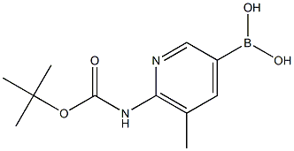 6-(tert-butoxycarbonylamino)-5-methylpyridin-3-ylboronic acid 结构式