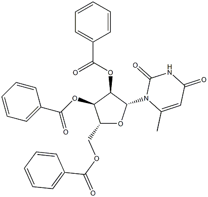 2',3',5'-Tri-O-benzoyl-6-methyluridine 结构式