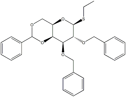 Ethyl 2,3-di-O-benzyl-4,6-O-benzylidene-b-D-thiogalactopyranoside 结构式