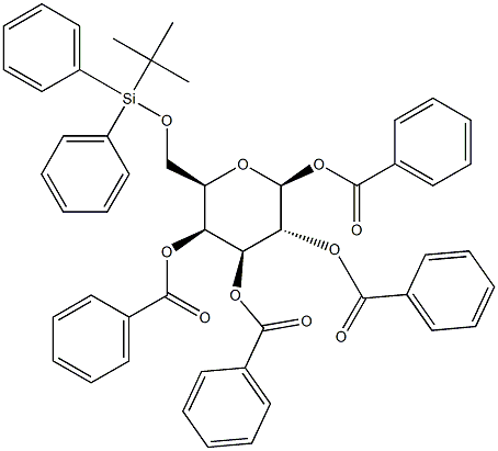 1,2,3,4-Tetra-O-benzoyl-6-O-tert-butyldiphenylsilyl-b-D-galactopyranose 结构式