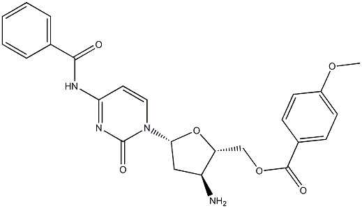 3'-Amino-5'-O-anisoyl-N4-benzoyl-2',3'-dideoxycytidine 结构式