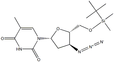 3'-Azido-5'-O-tert-butyldimethylsilyl-3'-deoxythymidine 结构式