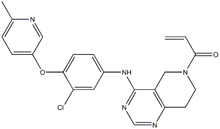 1-(4-((3-chloro-4-((6-methylpyridin-3-yl)oxy)phenyl)amino)-7,8-dihydropyrido[4,3-d]pyrimidin-6(5H)-yl)prop-2-en-1-one 结构式