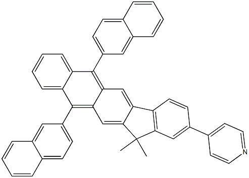 4-(13,13-二甲基-6,11-二(2-萘基)-13H-茚并[1,2-B]蒽)吡啶 结构式