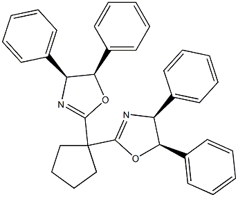 (4S,4'S,5R,5'R)-2,2'-Cyclopentylidenebis[4,5-dihydro-4,5-diphenyloxazole], 98%, (99% ee) 结构式