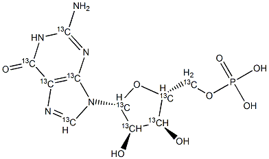 Guanosine 5'-Monophosphate-13C10 结构式