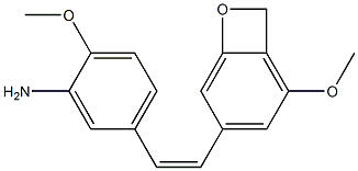 (Z)-5,4'-二甲氧基-3,4-亚甲氧基-3'-氨基二苯乙烯 结构式