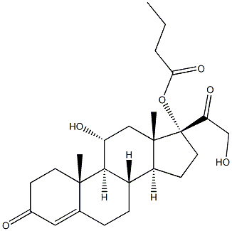 氢化可的松-17-丁酸酯 结构式