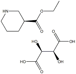 3-S-哌啶甲酸乙酯-D-(-)酒石酸盐 结构式