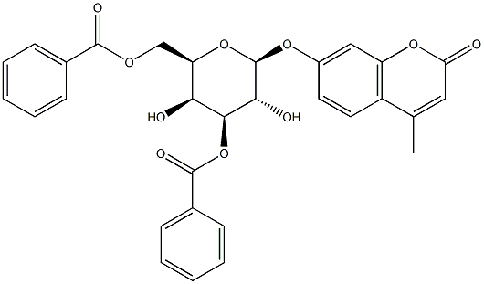 4-Methylumbelliferyl 3,6-Di-O-benzoyl-b-D-galactopyranoside 结构式