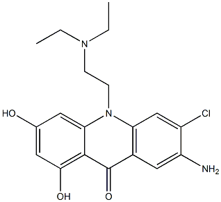 7-amino-6-chloro-10-(N,N--diethylaminoethyl)-1,3-dihydroxyacridin-9-one 结构式