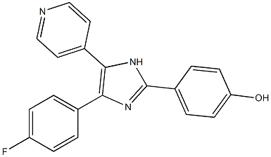 4-(4-fluorophenyl)-2-(4-hydroxyphenyl)-5-(4-pyridyl)imidazole 结构式