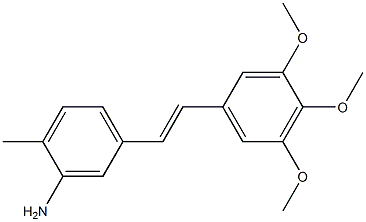 2-methyl-5-(2-(3,4,5-trimethoxyphenyl)vinyl)phenylamine 结构式