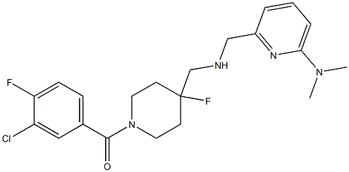 1-((3-chloro-4-fluorophenyl)carbonyl)-4-fluoro-4-((((6-(dimethylamino)pyridin-2-yl)methyl)amino)methyl)piperidine 结构式