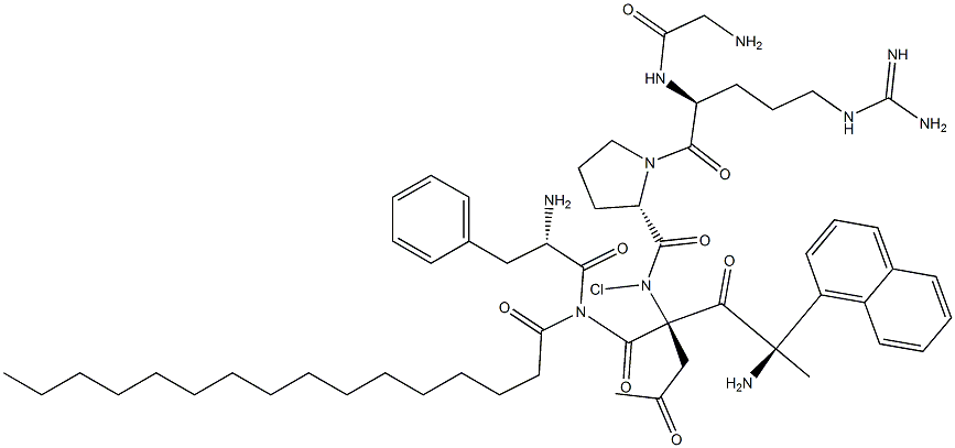 acetyl-2-naphthylalanyl-chlorophenylalanyl-1-oxohexadecyl-glycyl-arginyl-prolyl-alaninamide 结构式