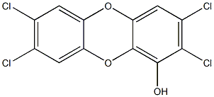 1-HYDROXY2,3,7,8-TETRACHLORODIBENZO-PARA-DIOXIN 结构式