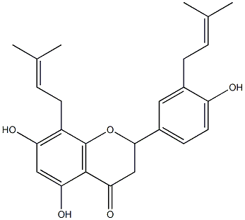 5,7,4'-TRIHYDROXY-3',8-DIPRENYLFLAVANONE 结构式