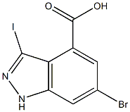 6-BROMO-3-IODOINDAZOLE-4-CARBOXYLIC ACID 结构式